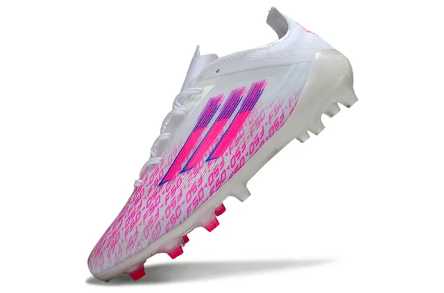 Adidas F50 সাদা গোলাপি লো-কাট লেস-আপ স্বচ্ছ সোল ফার্ম-গ্রাউন্ড ফুটবল জুতো 3