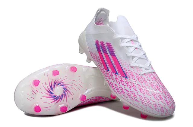 Adidas F50 সাদা গোলাপি লো-কাট লেস-আপ স্বচ্ছ সোল ফার্ম-গ্রাউন্ড ফুটবল জুতো 4