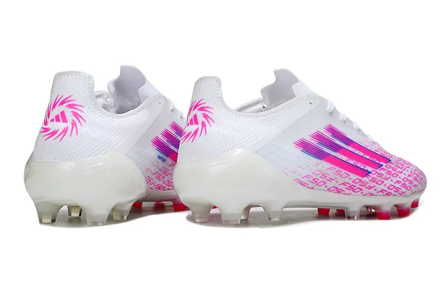 Adidas F50 সাদা গোলাপি লো-কাট লেস-আপ স্বচ্ছ সোল ফার্ম-গ্রাউন্ড ফুটবল জুতো 5