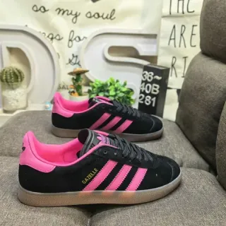 Adidas Gazelle Black and Pink Suede Lifestyle Sneakers