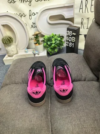Adidas Gazelle Black and Pink Suede Lifestyle Sneakers 8