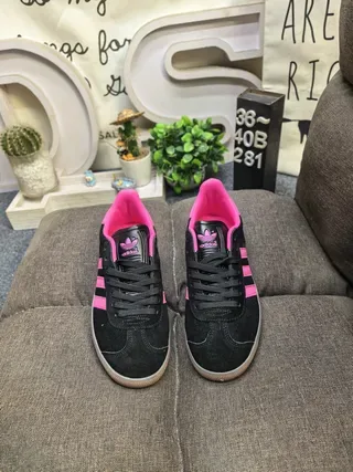 Adidas Gazelle Black and Pink Suede Lifestyle Sneakers 10