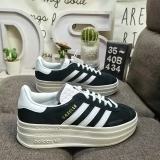 Adidas Gazelle Black and White Platform Lifestyle Sneakers