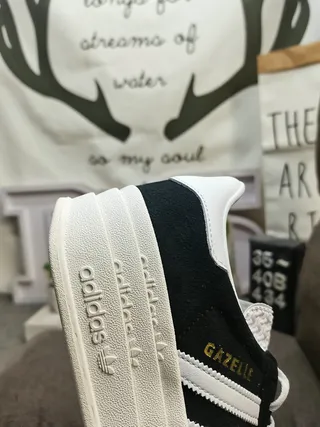 Adidas Gazelle Black and White Platform Lifestyle Sneakers 3
