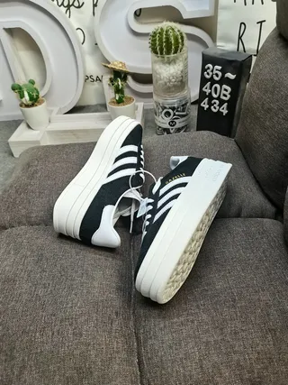 Adidas Gazelle Black and White Platform Lifestyle Sneakers 6