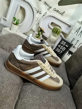 Adidas Gazelle Brown Beige White Gum Lifestyle Sneakers 9