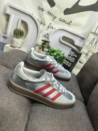 Adidas Gazelle Metallic Silver Red Lifestyle Sneakers 9