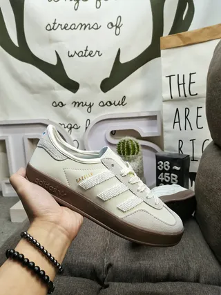 Adidas Gazelle Off-White and Gray Lifestyle Sneakers 5