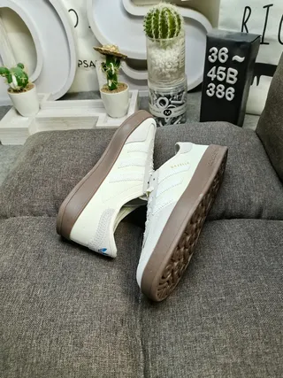 Adidas Gazelle Off-White and Gray Lifestyle Sneakers 6