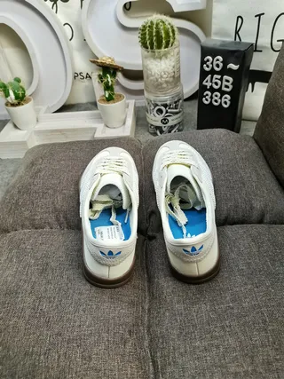 Adidas Gazelle Off-White and Gray Lifestyle Sneakers 8