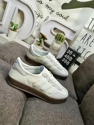 Adidas Gazelle Off-White and Gray Lifestyle Sneakers 9