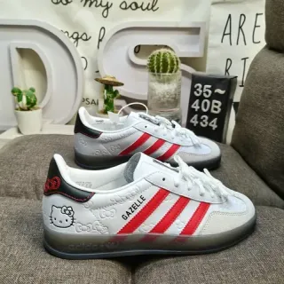 Adidas Gazelle सफेद लाल काला Hello Kitty लाइफस्टाइल स्नीकर