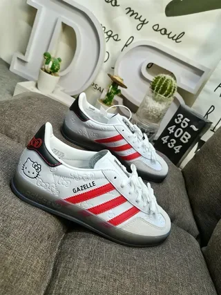 Adidas Gazelle White Red Black Hello Kitty Lifestyle Sneakers 9