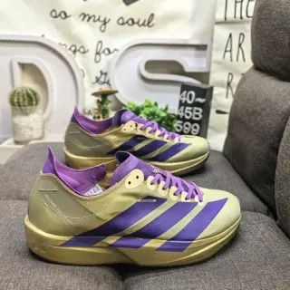 Adidas Gold Purple Metallic Upper Three-Stripe Branding Lifestyle Sneakers