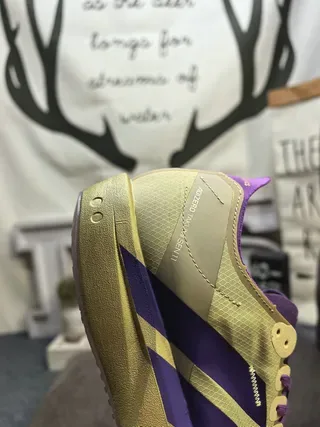 Adidas Gold Purple Metallic Upper Three-Stripe Branding Lifestyle Sneakers 3