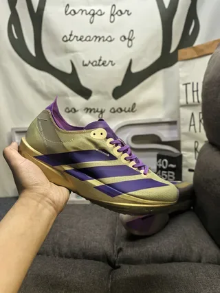 Adidas Gold Purple Metallic Upper Three-Stripe Branding Lifestyle Sneakers 5