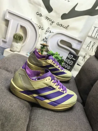 Adidas Gold Purple Metallic Upper Three-Stripe Branding Lifestyle Sneakers 9