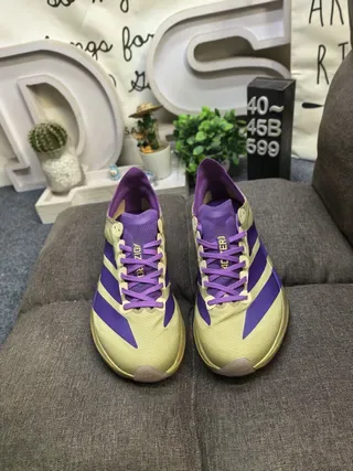 Adidas Gold Purple Metallic Upper Three-Stripe Branding Lifestyle Sneakers 10