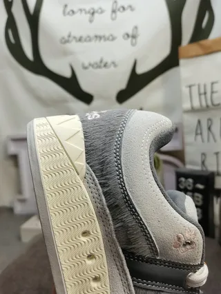 Adidas Gray Beige Low-Top Layered Suede-and-Mesh Upper Lifestyle Sneakers 3