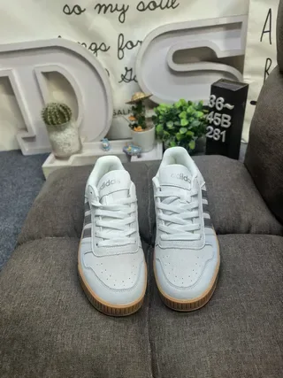 Adidas Gray Beige Low-Top Suede-and-Textile Upper Lifestyle Sneakers 10