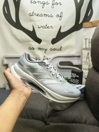 Adidas Gray Mesh Three-Stripe Lifestyle Sneakers 5