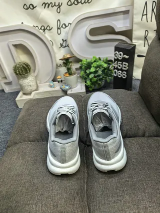 Adidas Gray Mesh Three-Stripe Lifestyle Sneakers 8