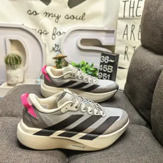 Adidas Gray Pink Thick Sculpted Midsole Three-Stripe Side Panel Lifestyle Sneakers