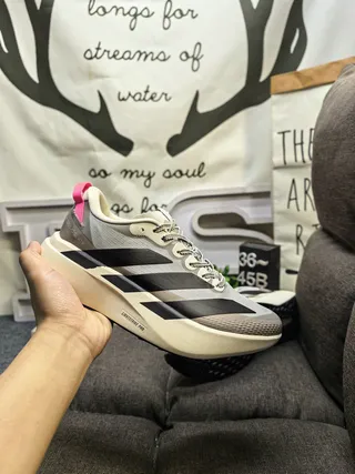 Adidas Gray Pink Thick Sculpted Midsole Three-Stripe Side Panel Lifestyle Sneakers 5