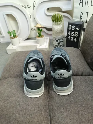 Adidas Gray White Low-Top Suede-Textile Upper Lifestyle Sneakers 8