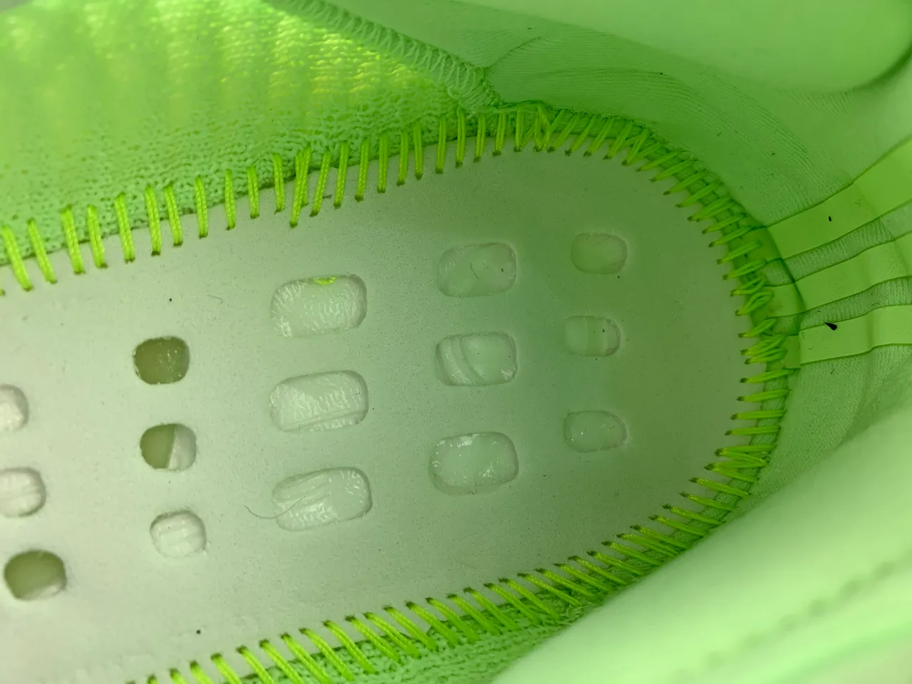 Adidas Green Beige Knit Upper Ribbed Translucent Sole Lifestyle Sneakers 4