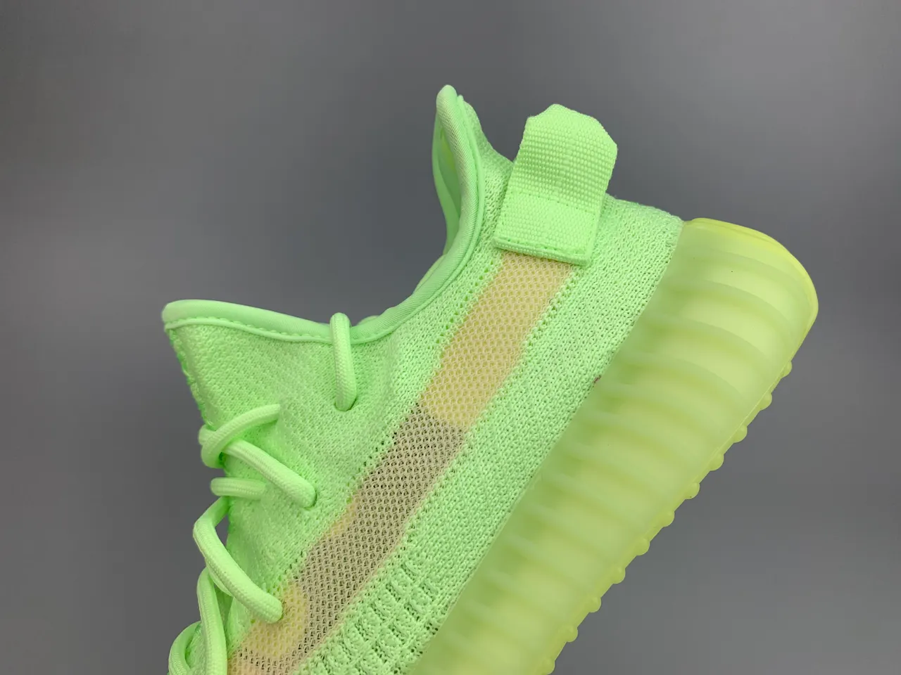 Adidas Green Beige Knit Upper Ribbed Translucent Sole Lifestyle Sneakers 5