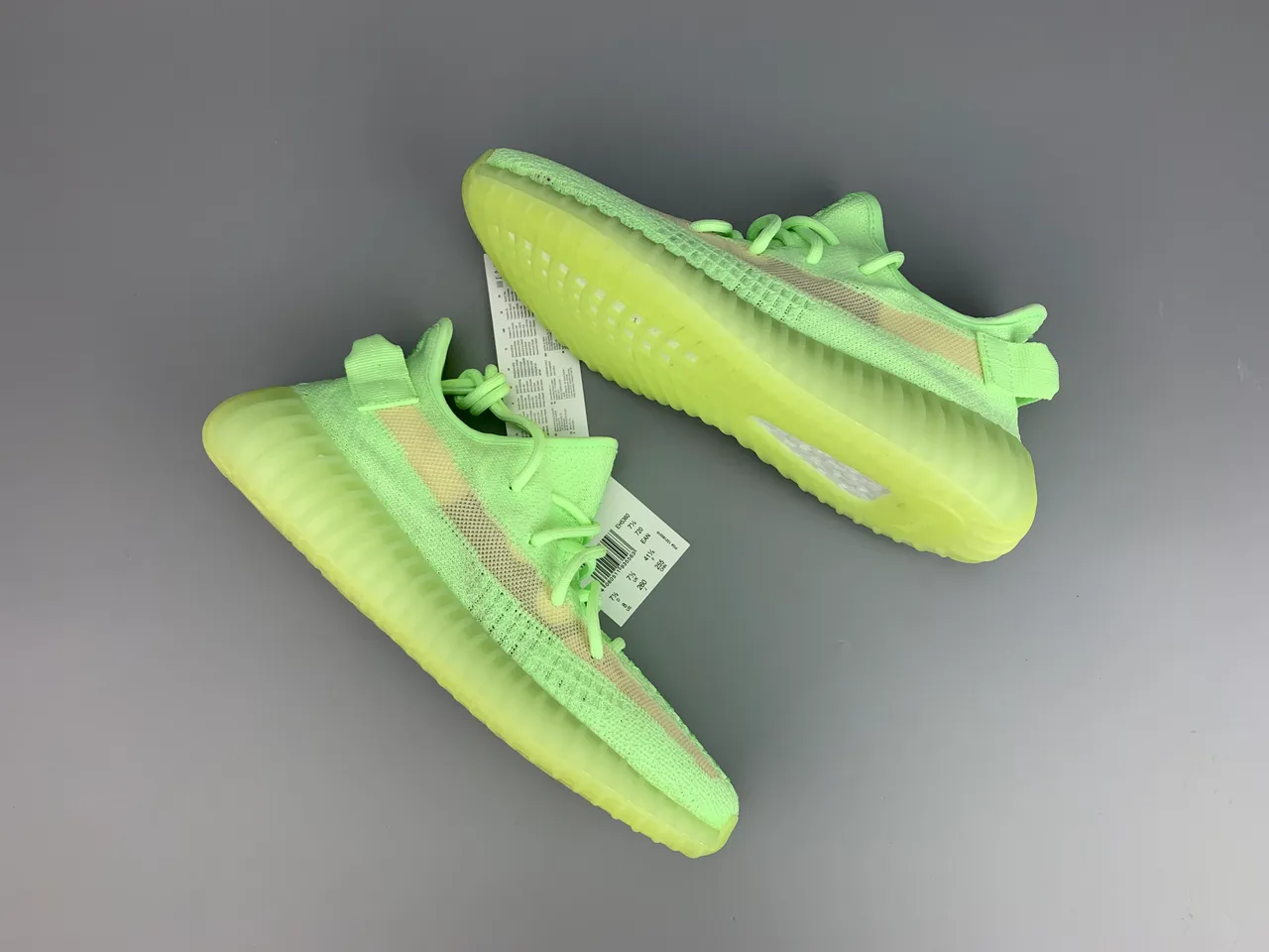Adidas Green Beige Knit Upper Ribbed Translucent Sole Lifestyle Sneakers 7