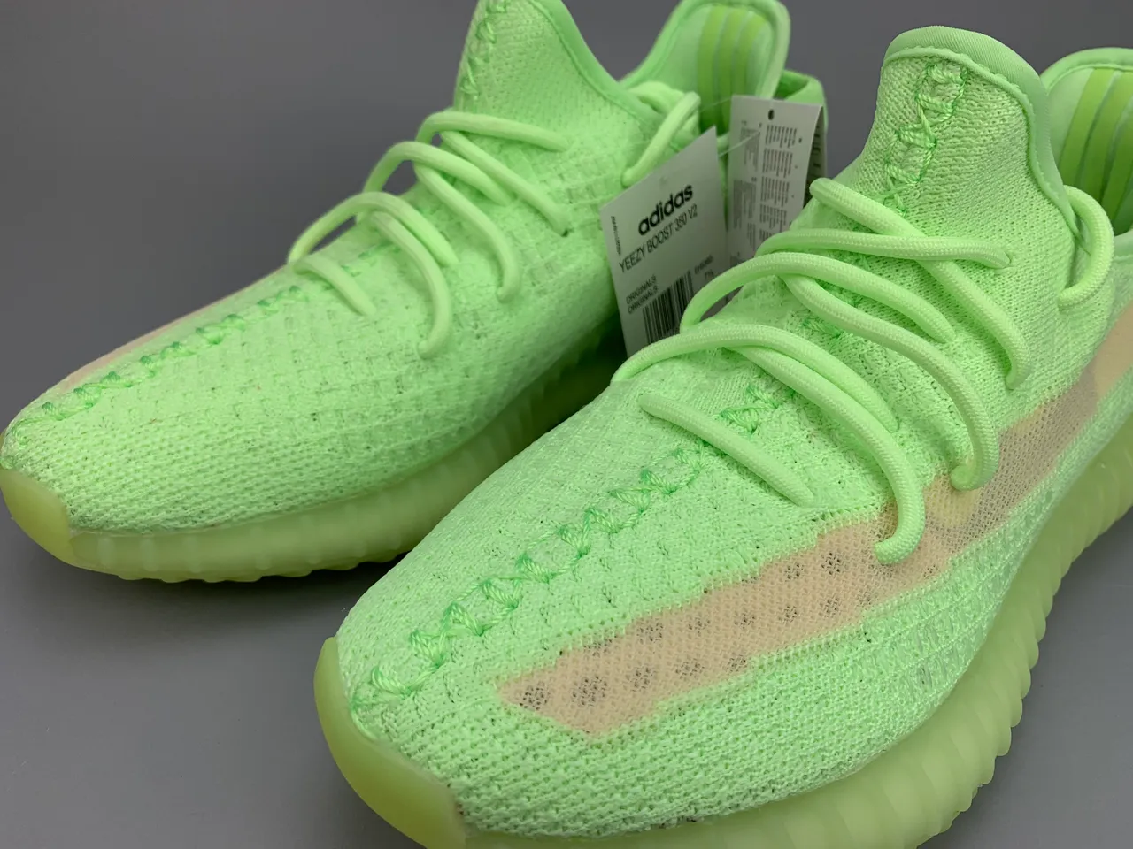 Adidas Green Beige Knit Upper Ribbed Translucent Sole Lifestyle Sneakers 8