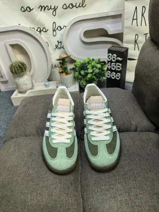 Adidas Green Purple Corduroy And Suede Upper Three-Stripe Side Panel Lifestyle Sneakers 10