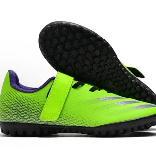 Adidas Green Purple Low-Cut Synthetic Upper Hexagonal Outsole Turf Soccer Shoes