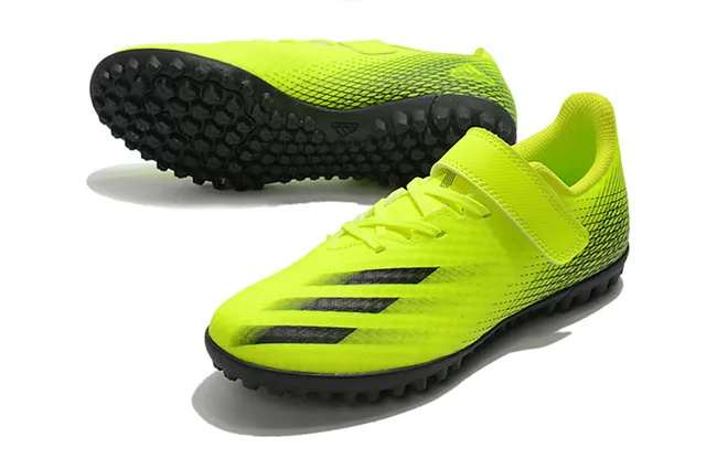 Adidas Verde Roxo Baixo Corte Superior Sintético Solado Hexagonal Sapatos de Futebol Turf 4