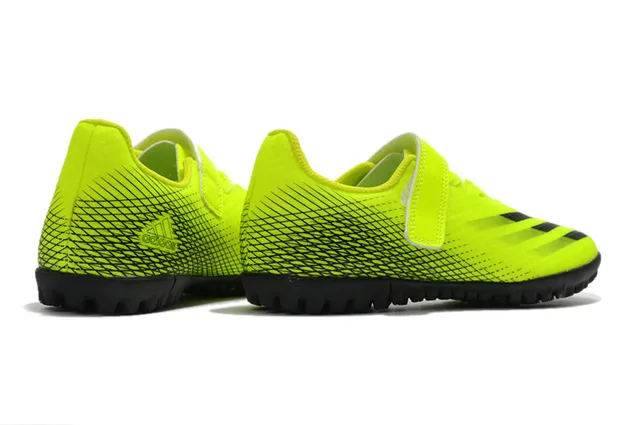 Adidas Verde Roxo Baixo Corte Superior Sintético Solado Hexagonal Sapatos de Futebol Turf 5