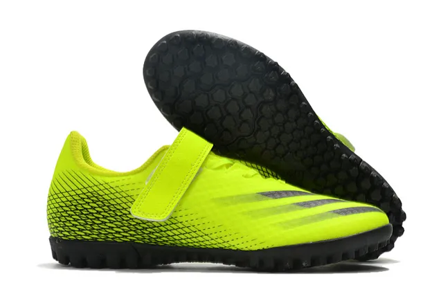 Adidas Verde Roxo Baixo Corte Superior Sintético Solado Hexagonal Sapatos de Futebol Turf 6