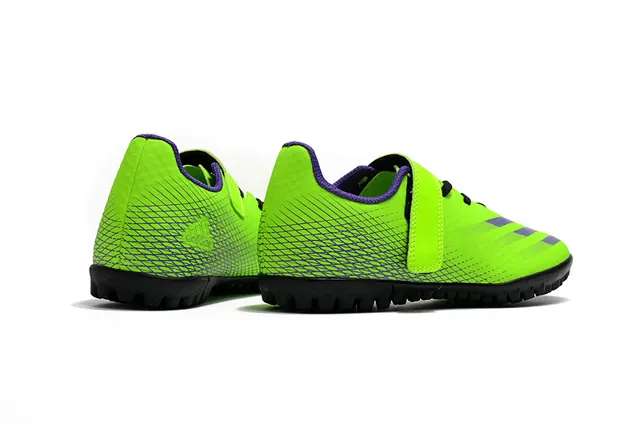 Adidas Verde Roxo Baixo Corte Superior Sintético Solado Hexagonal Sapatos de Futebol Turf 12