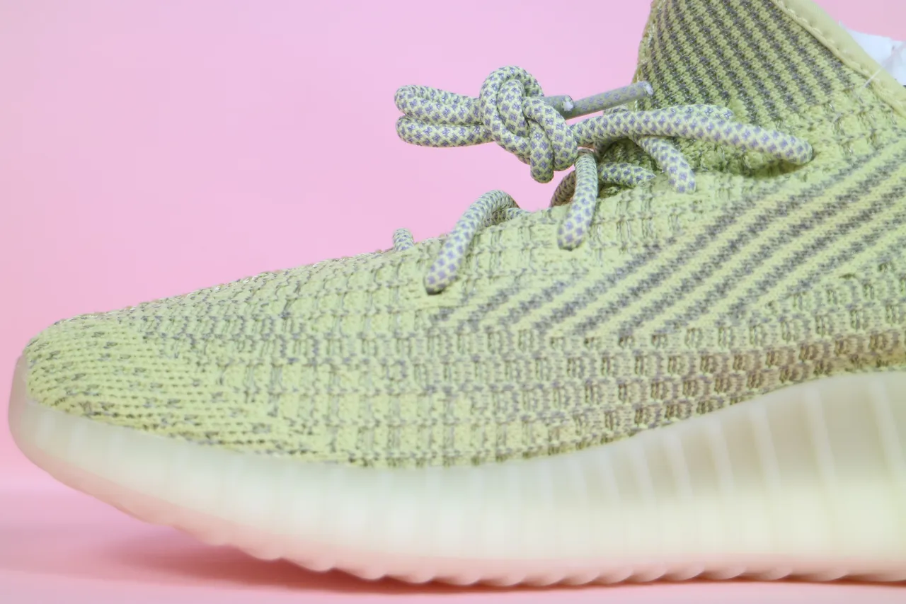 Adidas Green White Knit Upper Ribbed Translucent Sole Lifestyle Sneakers 5