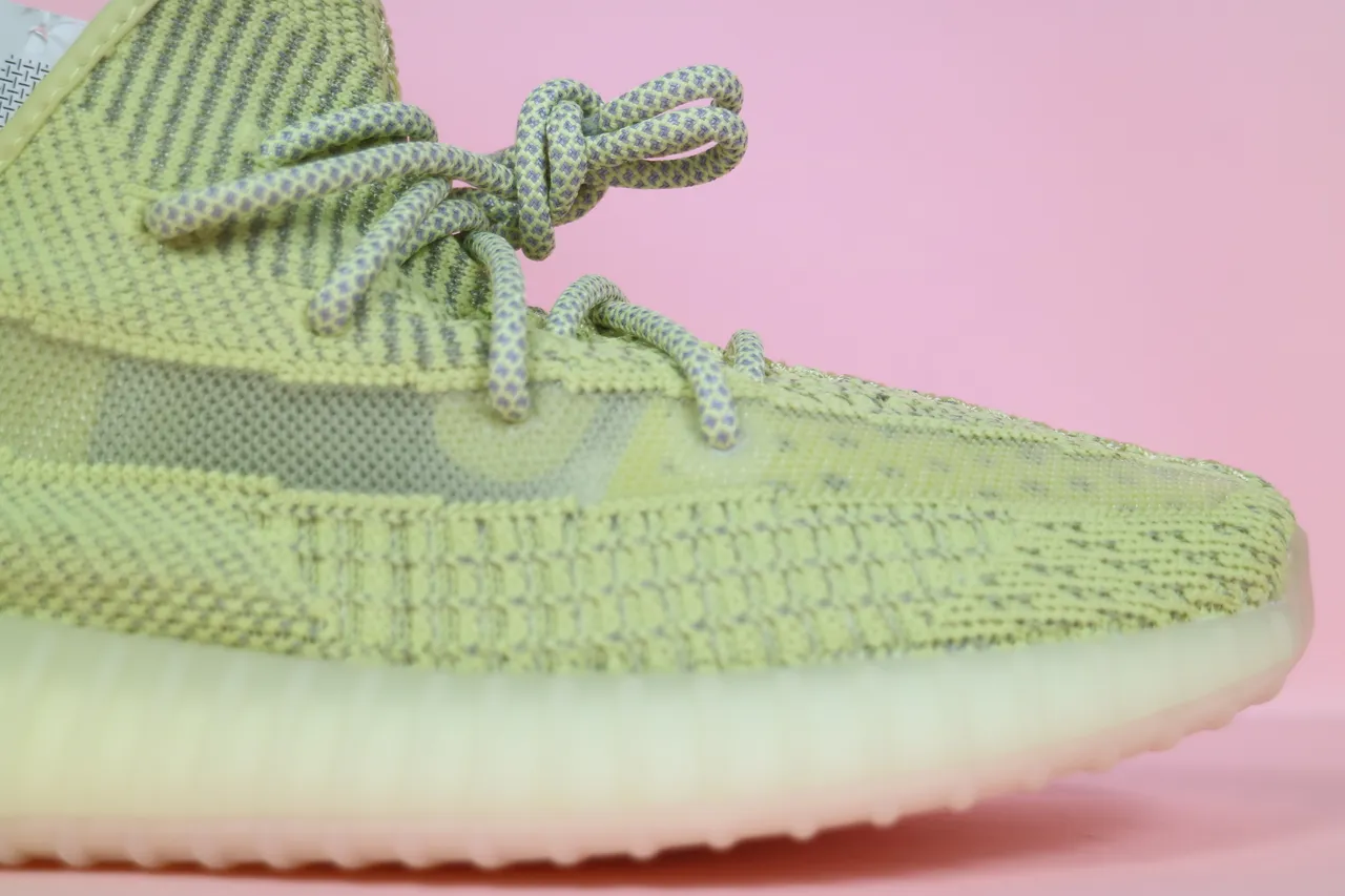 Adidas Green White Knit Upper Ribbed Translucent Sole Lifestyle Sneakers 6