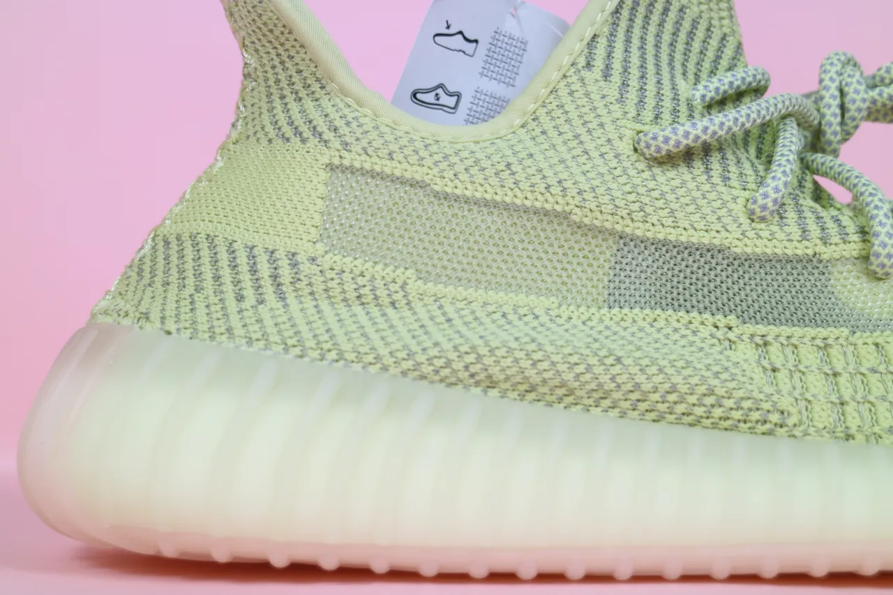 Adidas Green White Knit Upper Ribbed Translucent Sole Lifestyle Sneakers 7