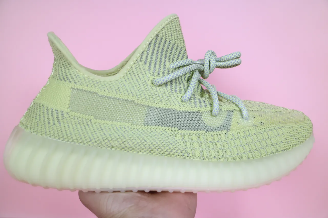Adidas Green White Knit Upper Ribbed Translucent Sole Lifestyle Sneakers 11