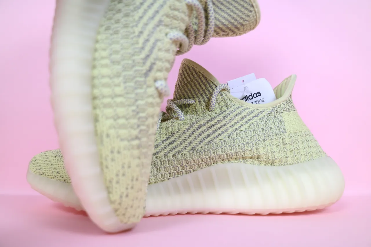 Adidas Green White Knit Upper Ribbed Translucent Sole Lifestyle Sneakers 24
