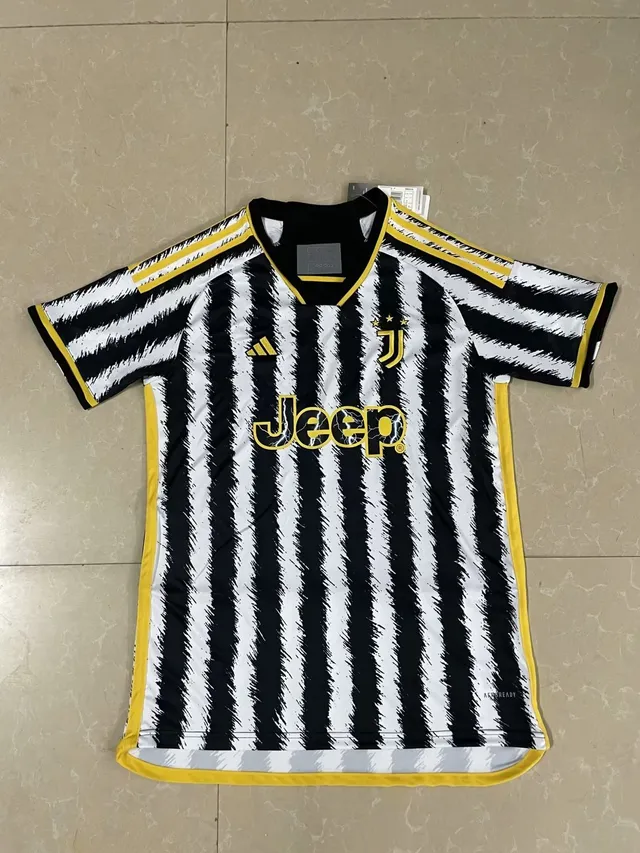 Adidas Juventus Black White Yellow Striped Jersey 3