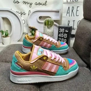 Adidas Multicolor Corduroy-Panelled Low-Top Lifestyle Sneakers