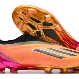 Adidas Multicolor Gold Gradient Upper Sock-Fit Collar Firm-Ground Soccer Shoes