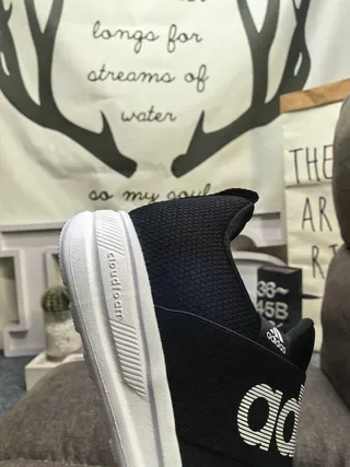 Adidas Navy White Slip-On Mesh Upper Lifestyle Sneakers 3