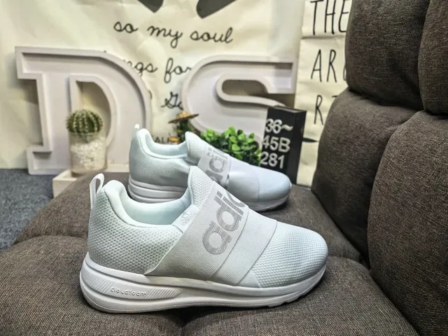 Adidas Navy White Slip-On Mesh Upper Lifestyle Sneakers 21