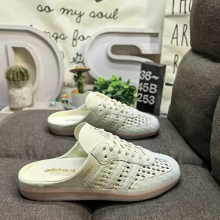 Adidas 镂空皮革系带穆勒乐福鞋